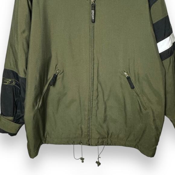 VTG Nylon Jacket Weather Resistant insulated PU-Coated Structure Sport Men L Grn - Picture 12 of 13